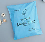 Блакитний кур'єрський пакет А3 для великогабаритних відправлень Фірмовий пакет 30х40 см з логотипом, фото 2