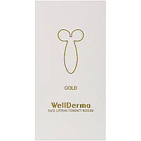 Компактний роликовий масажер для підтяжки обличчя Wellderma Face Lifting Compact Roller Gold 1 шт, фото 3