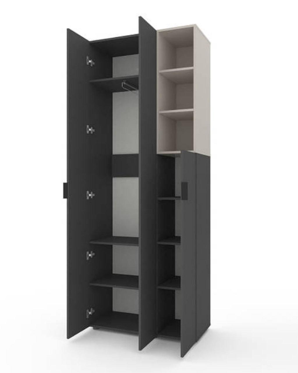 Шафа Home A003R 900х420х2300 ЛДСП Антрацит - Кашемір, фото 1
