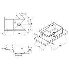 Мийка для кухні Luminex 78х48 см права та змішувач із під'єднанням до фільтра води з латуні., фото 8