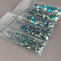 Набір страз для дизайну та декору холодної фіксації - 1000 шт бірюза