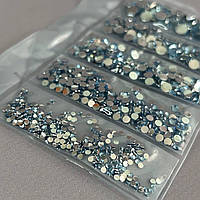 Набір страз для дизайну та декору холодної фіксації - 1000 шт блакитний