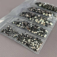 Набір страз для дизайну та декору холодної фіксації - 1000 шт графіт