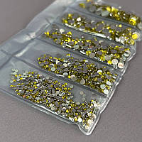 Набір страз для дизайну та декору холодної фіксації - 1000 шт  лимонно-жовтий