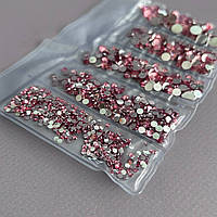 Набір страз для дизайну та декору холодної фіксації - 1000 шт рожевий