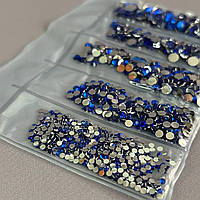 Набір страз для дизайну та декору холодної фіксації - 1000 шт синій