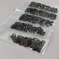 Набір страз для дизайну та декору холодної фіксації - 1000 шт чорний