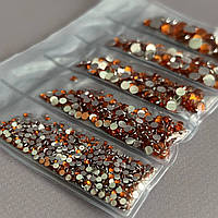 Набір страз для дизайну та декору холодної фіксації - 1000 шт бурштиновий