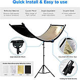 Вигнутий рефлектор Profi-light 4 в 1 відбивач для портретного знімання (110 см x 50 см), фото 3