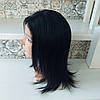 Перука пряма з натурального волосся з проділом чорний ASOLE HH14"-1B, фото 4
