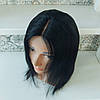 Перука пряма з натурального волосся з проділом чорний ASOLE HH14"-1B, фото 6