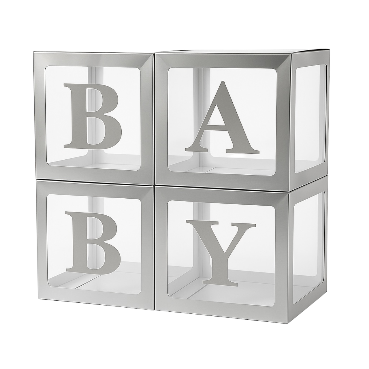Набір коробок 30 см | 12" для повітряних куль BABY Срібні грані