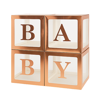 Набір коробок 30 см | 12" для повітряних куль BABY Рожеве золото, фото 1