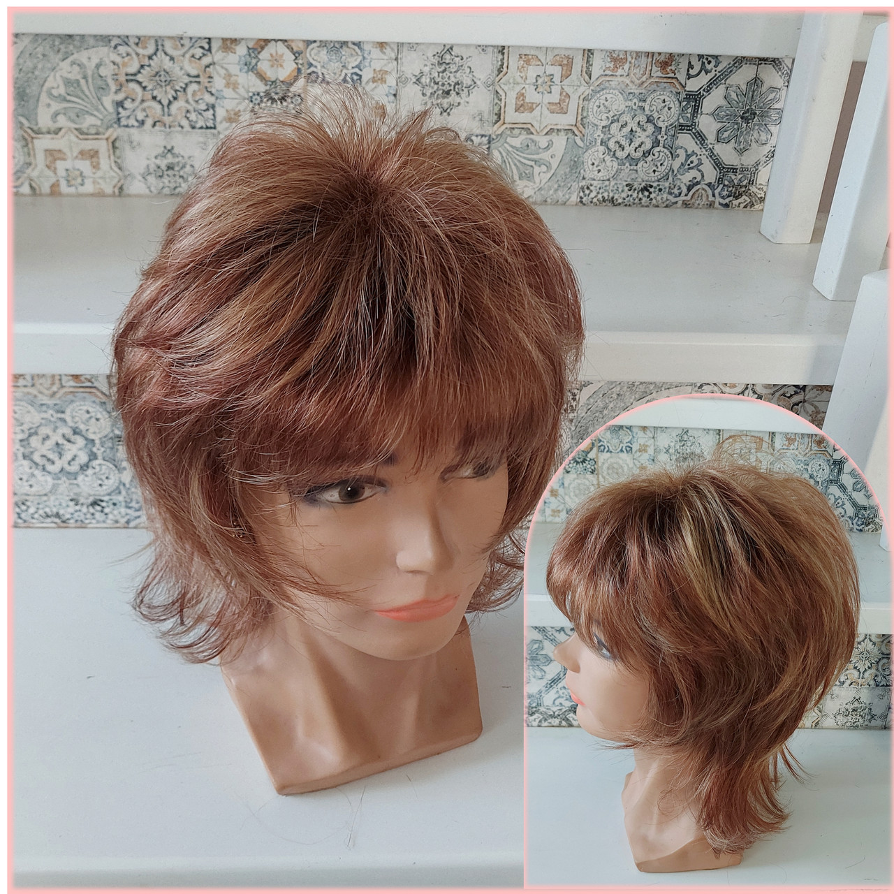 Перука каскад з канекалона світло-мідний мікс 3463- L130/24B, фото 1