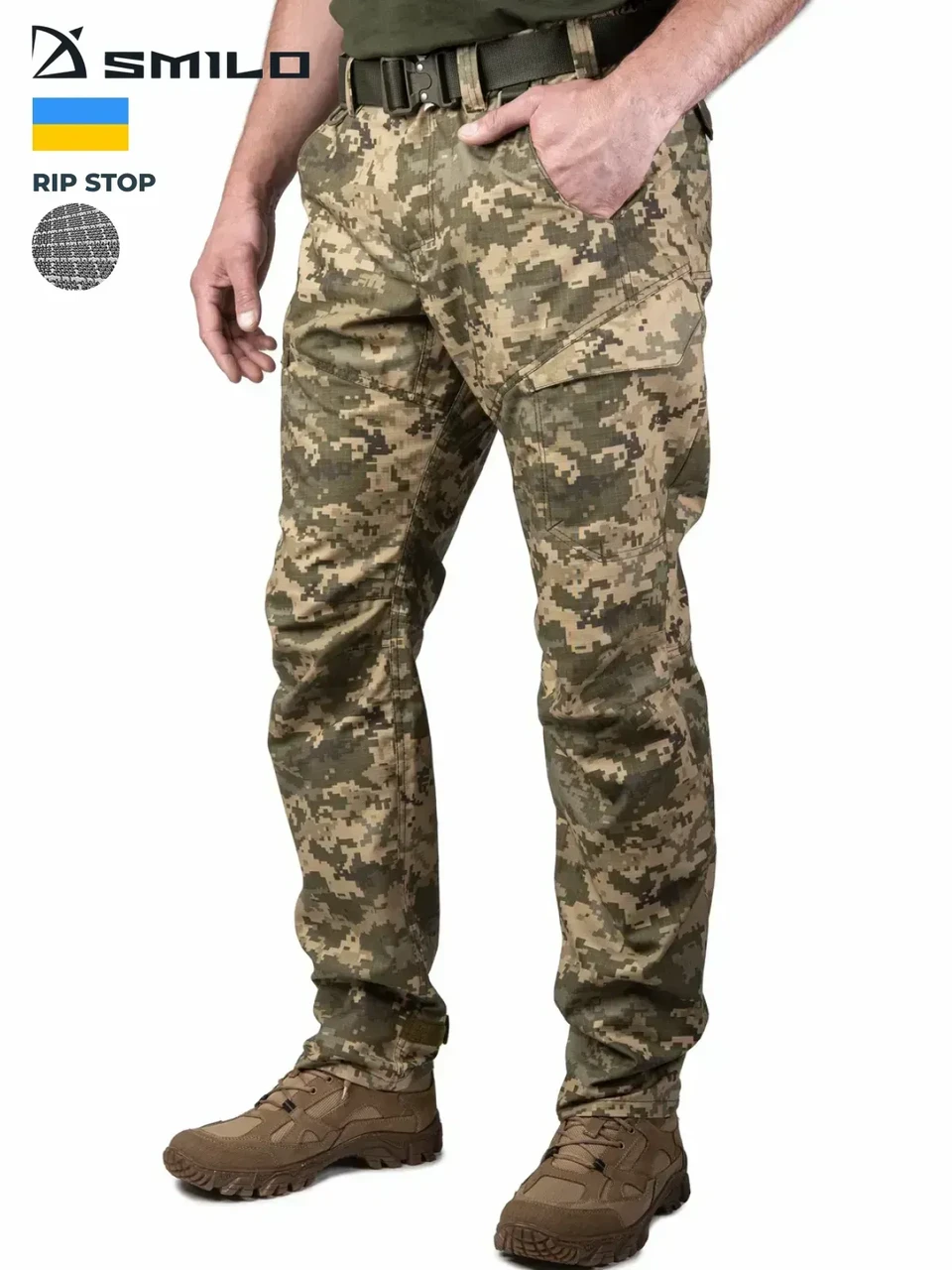 Тактичні штани SMILO cargo rip stop піксель ММ-14, фото 1