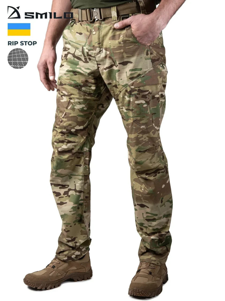 Тактичні штани SMILO cargo rip stop multicam, фото 1