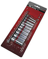 Набір подовжених торцевих головок 3/8", 6-ти гр., CrV, 10шт., 8-19мм (135919)