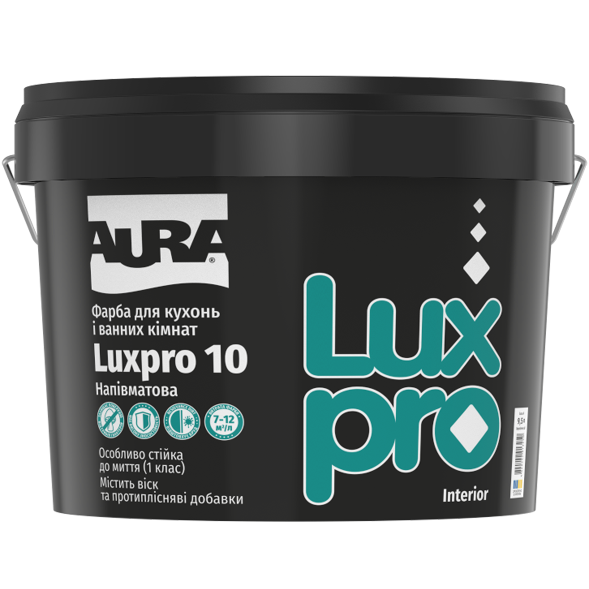Миюча фарба для кухонь та ванних кімнат Aura Luxpro 10 9.5л