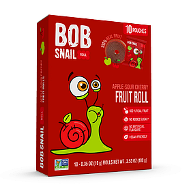 Фруктові цукерки-роли Bob Snail зі смаком яблука та вишні 100г