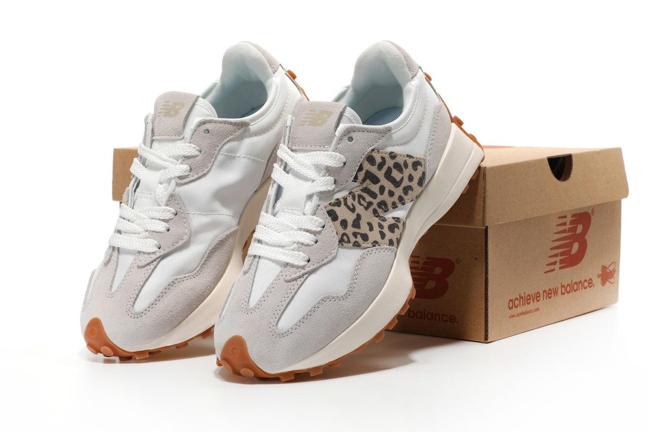Жіночі кросівки  New Balance 327 Grey Leopard Сірі з леопардовим Взуття Нью Беланс 327 текстиль замша демісезон, фото 1