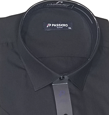 Теніска чоловіча батальна Passero vk-0109 однотонна класична Туреччина ошатна стильна короткий рукав, фото 5