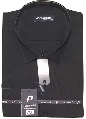 Теніска чоловіча батальна Passero vk-0109 однотонна класична Туреччина ошатна стильна короткий рукав, фото 1