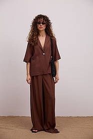 Жіночий лляний жакет із коротким рукавом