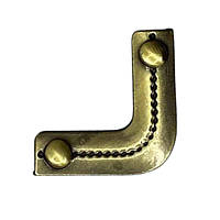 Кутник для сумки металевий колір бронза 24 мм.