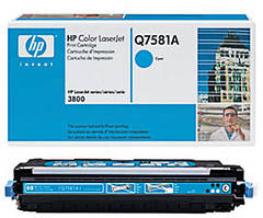 Заправка картриджа HP Color LJ 3600/ 3800/ CP3505 series Cyan (Q7581A)