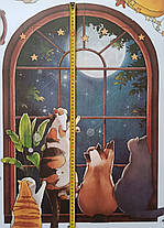 Вінілові наклейки Коти та місяць (лист 60 х 90 см) Б272-1, фото 5