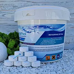 Таблетки для басейну 4 в 1 Crystal Pool MultiTab 5 кг маленькі таблетки по 20 г