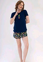 Жіноча піжама комплект футболка + шорти Vienetta бавовна Фруктовий принт