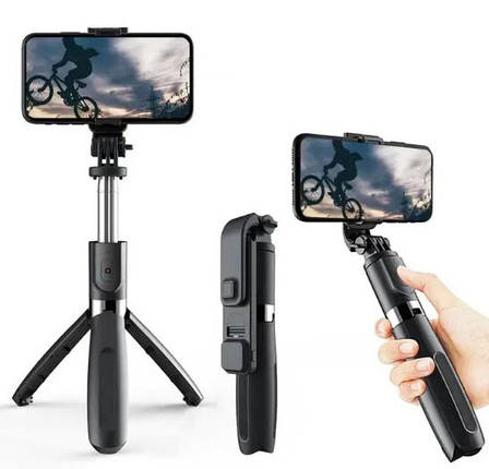 Монопод-штатив Fashion Selfie Stick L02 black для телефона, фотоапарата, екшн камери, фото 1