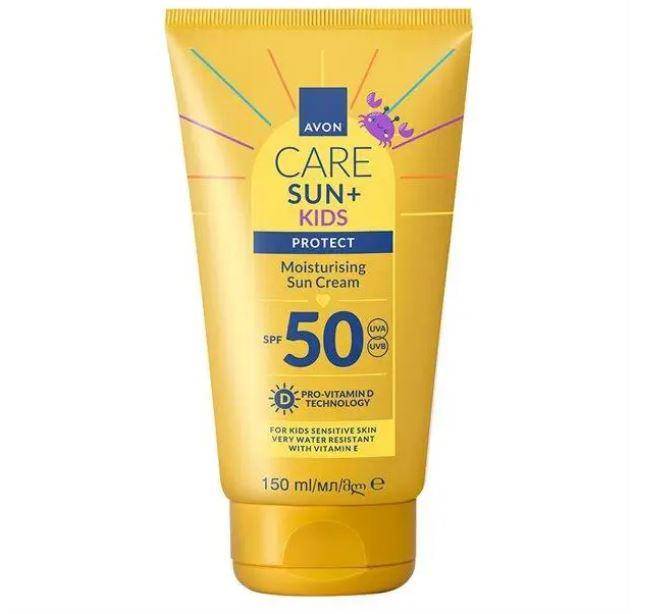 Сонцезахисний крем для дитячої шкіри SPF 50 Avon Care Sun+ Kids для дітей (150 мл)