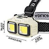 Налобний ліхтарик акумуляторний 2 сов із білим і червоним світлом Bailong hx-816s, фото 3