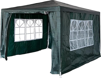 Садовий павільйон Gazebo Green 3×3 м — шатер з металевим каркасом, зелений тент