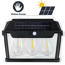Ліхтар 999-38W вольфрамові лампи, Motion Sensor, 1х18650, сонячна панель, фото 2