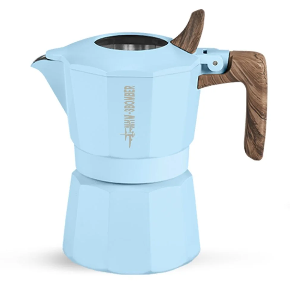 Кавоварка гейзерна 100 мл. MHW-3Bomber Double Valve Moka Pot Blue