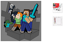 Картина за номерами SANTI "Майнкрафт. Стів та Алекс проти монстрів", 25*25см 955472