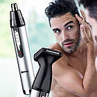 Акумуляторний тример для носа (2 насадки) ProGemei GM-3105 / Тример для обличчя / Тример для вух, фото 2