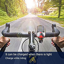 Велофара з сигналом 7599/S7588, сонячна батарея, Waterproof, Li-Ion акум., ЗП Type-C, фото 4