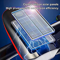 Велофара з сигналом 7599/S7588, сонячна батарея, Waterproof, Li-Ion акум., ЗП Type-C, фото 5