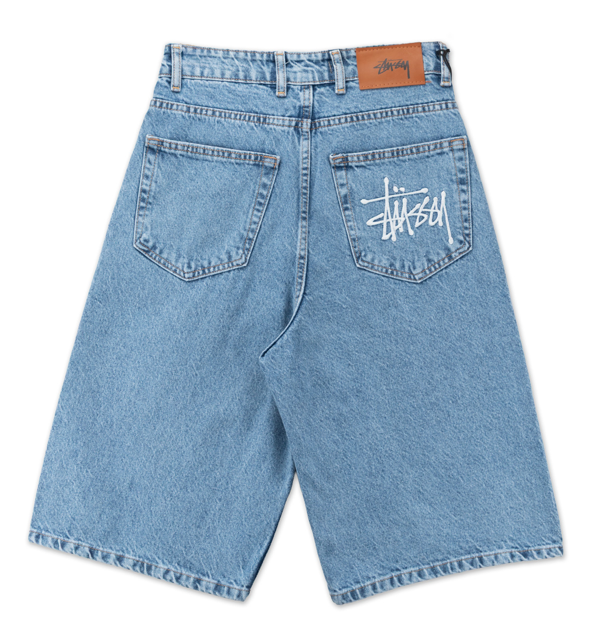 Чоловічі широкі джинсові шорти Stussy, світло-блакитні, вільний крій, Y2K стиль, фото 1