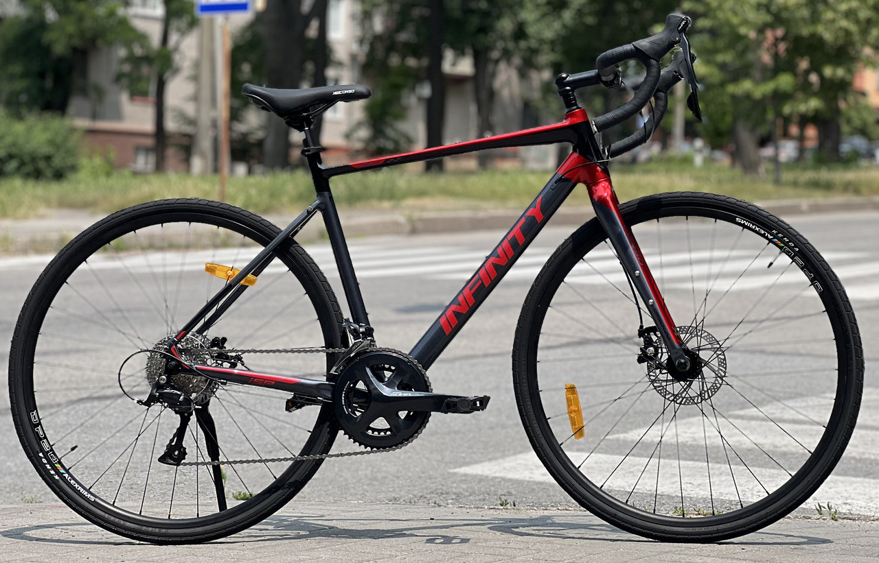 Велосипед гравійний спортивний 28" Corso Infinity FN-28590 чорно-червоний на зріст 180-190 см, фото 1