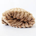 Двоспальний плед-покривало 230х200см, "Шарпей", Бежевий / Велюрове покривало на ліжко, фото 9