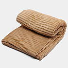 Двоспальний плед-покривало 230х200см, "Шарпей", Бежевий / Велюрове покривало на ліжко, фото 3