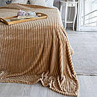 Двоспальний плед-покривало 230х200см, "Шарпей", Бежевий / Велюрове покривало на ліжко, фото 5