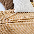 Двоспальний плед-покривало 230х200см, "Шарпей", Бежевий / Велюрове покривало на ліжко, фото 4