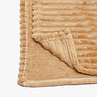 Двоспальний плед-покривало 230х200см, "Шарпей", Бежевий / Велюрове покривало на ліжко, фото 6