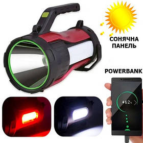 Ліхтар переносний T96-LED+COB (white+red), power bank, Li-Ion акум., сонячна батарея, ЗП microUSB, Box